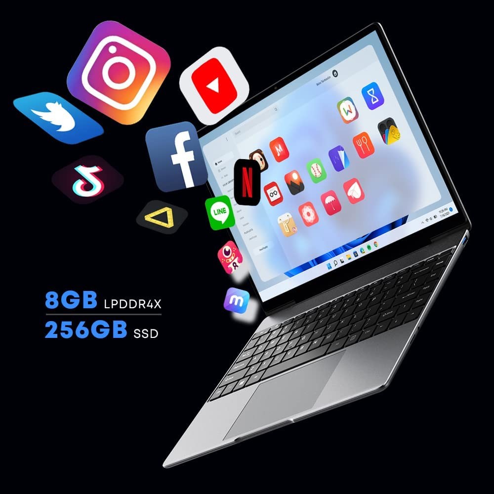 CHUWI 14.1″ Touch Laptop, Intel N5100 Quad Core, 8GB+256GB SSD, Windows 11