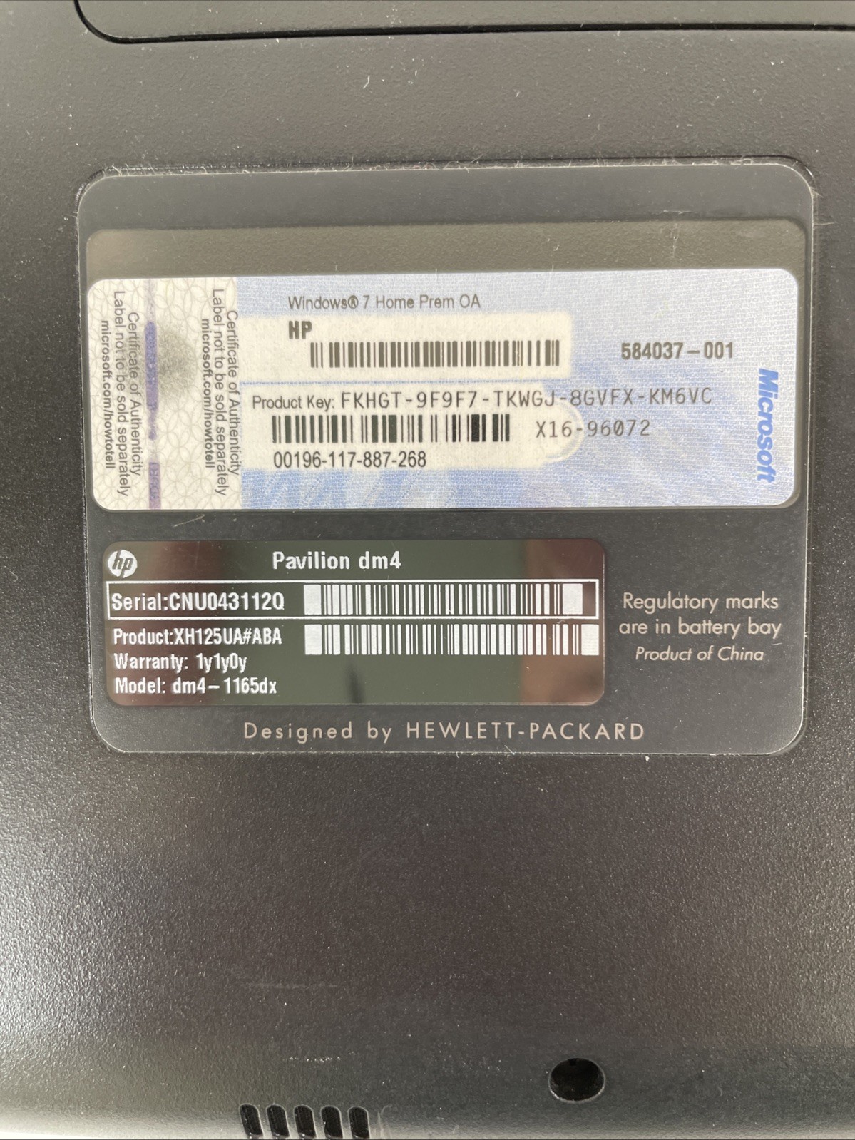 HP Pavilion DM4-1165DX Intel i5-450M 2.4GHz 4GB RAM 500GB HDD Windows 10 Pro