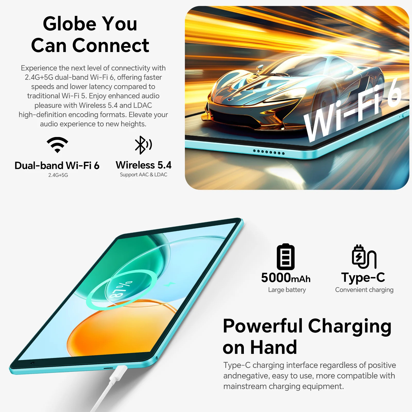 Teclast P85 Android 15 Tablet 8″ IPS 3GB+64GB A333 WiFi 6 5000mAh Metal