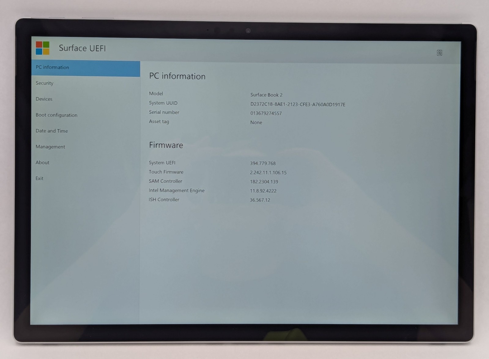 Incomplete Microsoft Surface Book 2 15″ i7-8650U 1.90GHz 16GB 256GB NVMe NVIDIA