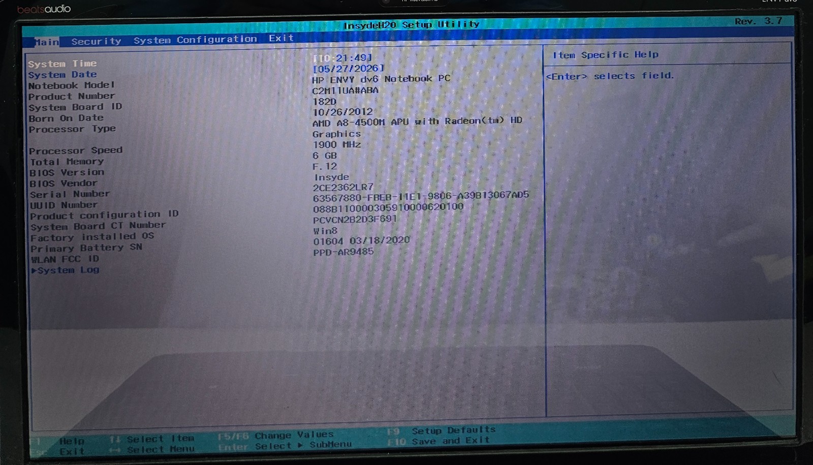 HP Envy dv6-7210us 15.6″ Laptop AMD A8-4500M 6GB Ram NO HD/OS (FL)