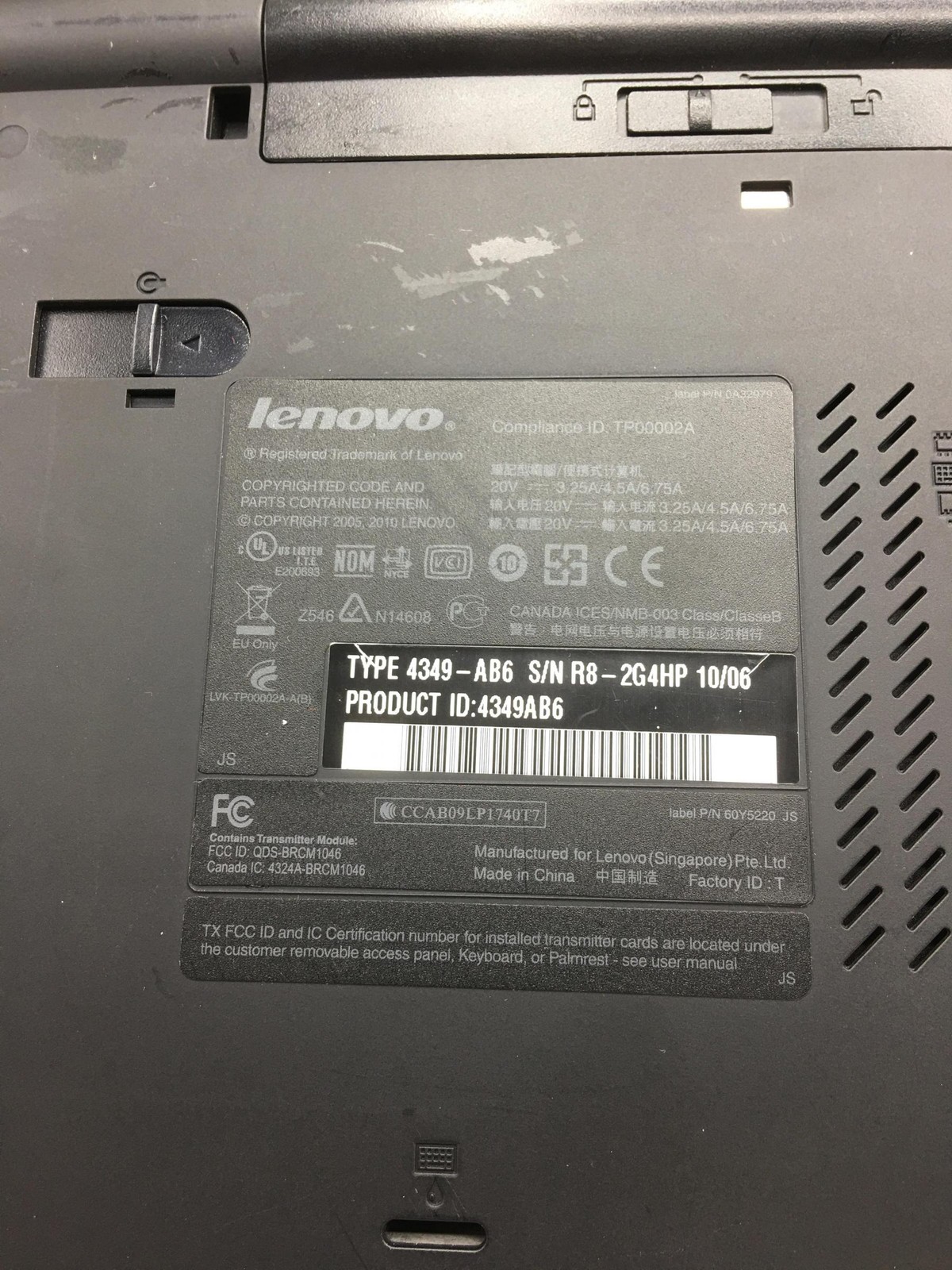 2010 Lenovo ThinkPad T510 4349 Core i7 2.67GHz 4GB 320GB 15.6″ Win 7 Pro 64 bit