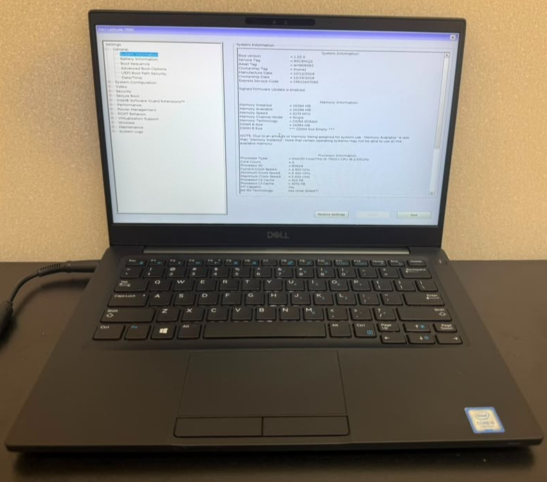 Dell Latitude 7390 13.3″ i5-7300U 16GB RAM NO BATTERY . Read desc