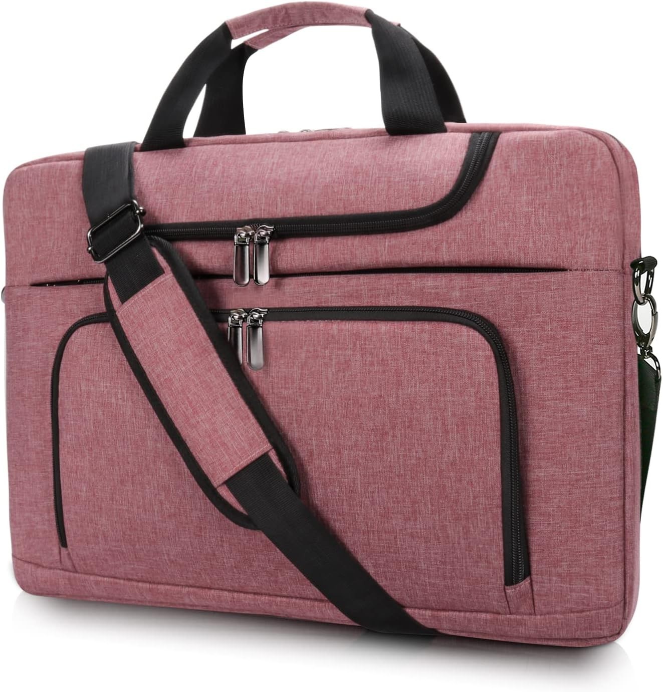 Sleeve for 17 17.3 inch Laptop Bag w/Shoulder Strap, Rose Red for Work Travel