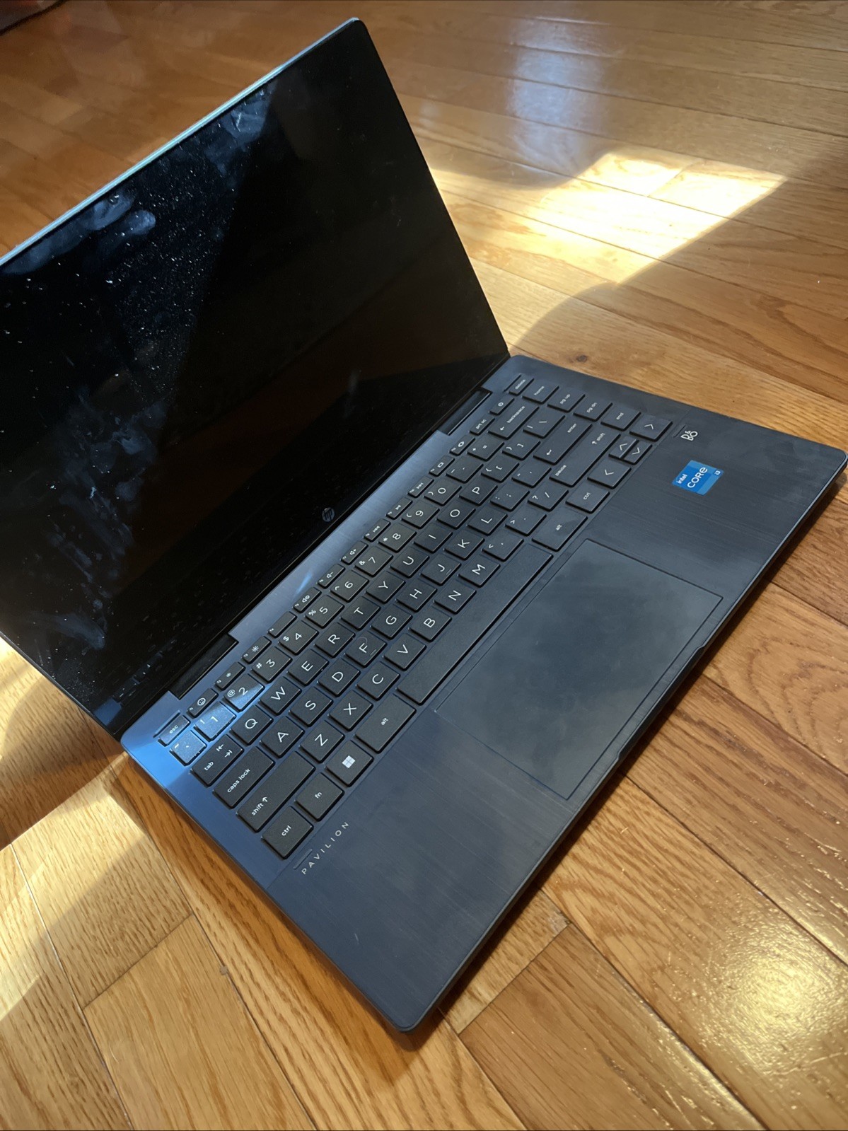 HP Pavilion x360 Intel Core i3 Laptop; Two USB, USB-C, HDMI, charge cable, case.