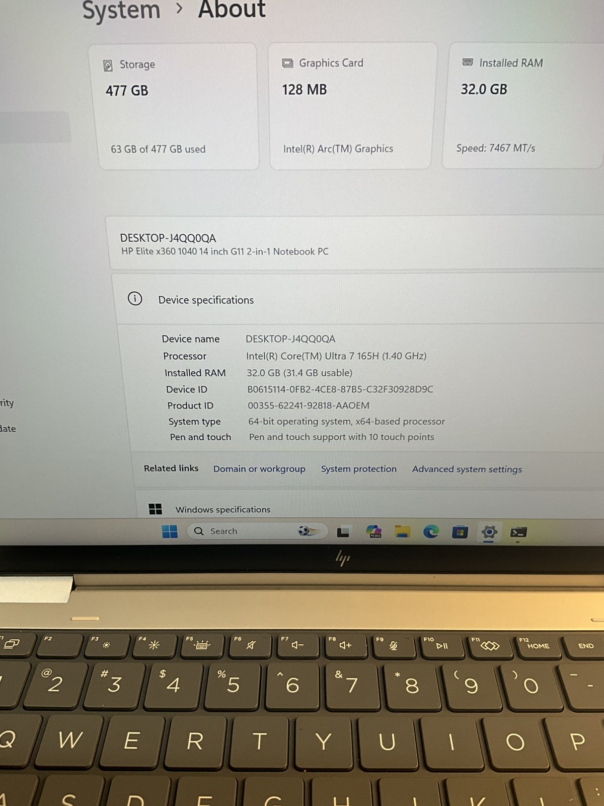HP Elite x360 1040 G11 2-in-1 14″ Ultra 7 165H 32GB DDR5 512GB SSD Windows 11Pro