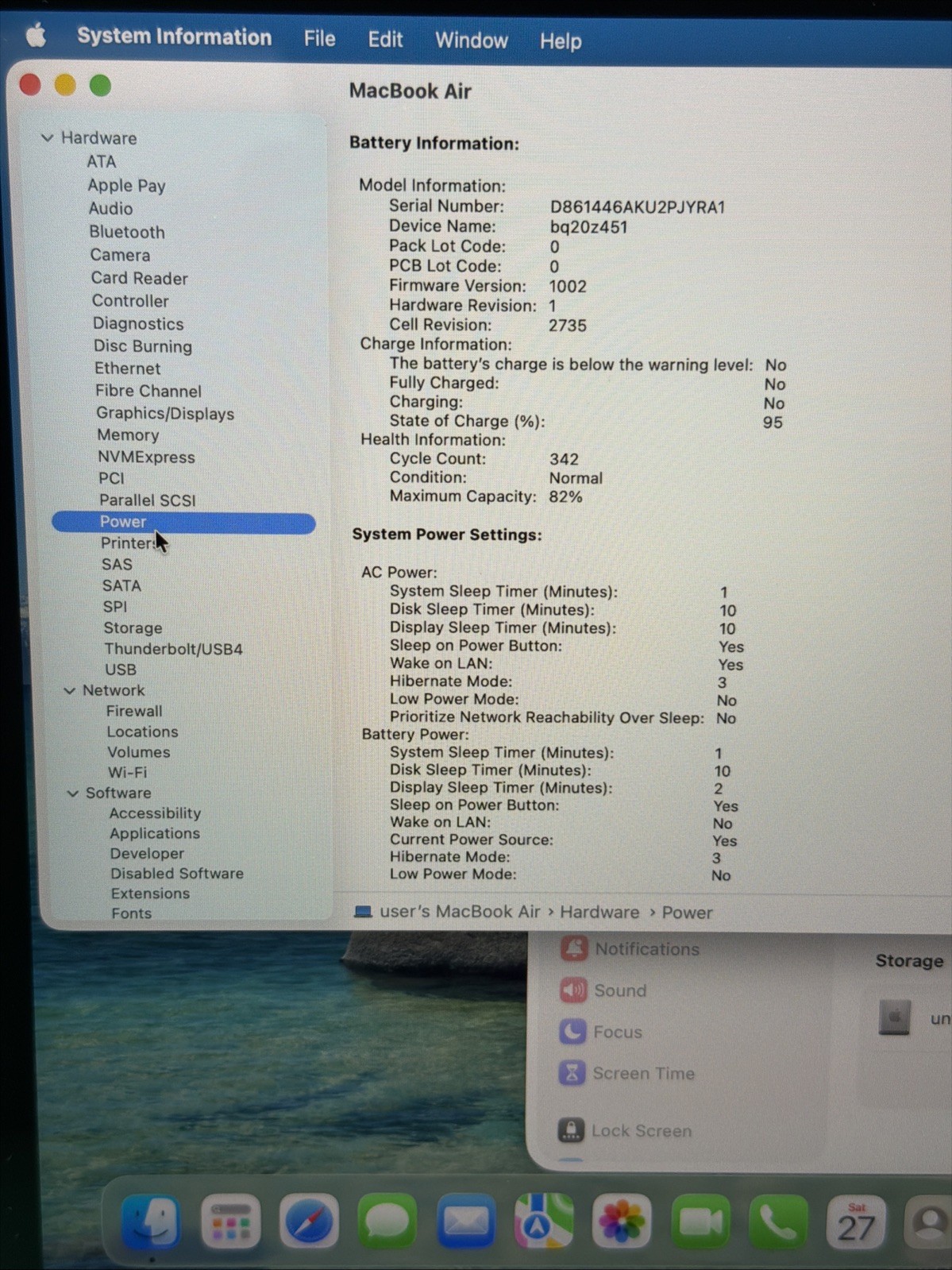 Apple MacBook Air 13″ A2337 2020 M1 16GB RAM 256GB SSD Tahoe