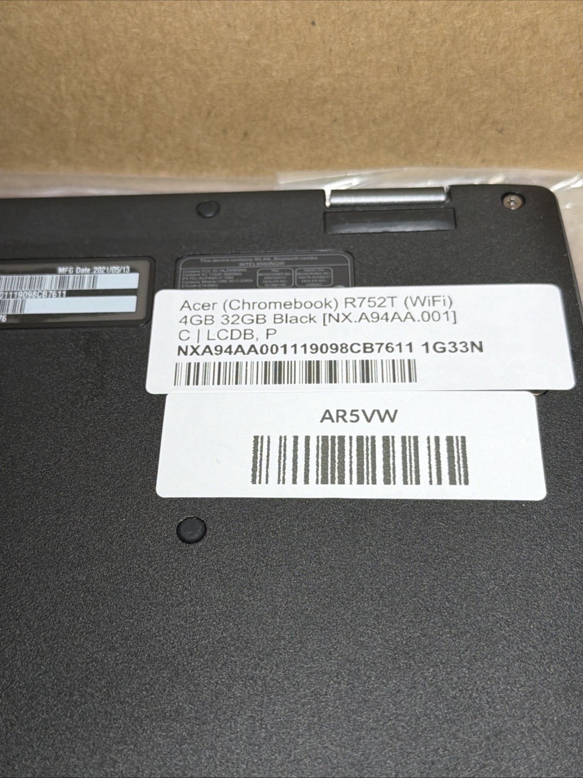Acer Chromebook/Tablet R752T 4GB 32GB Model N18Q6 Laptop Black No Charger