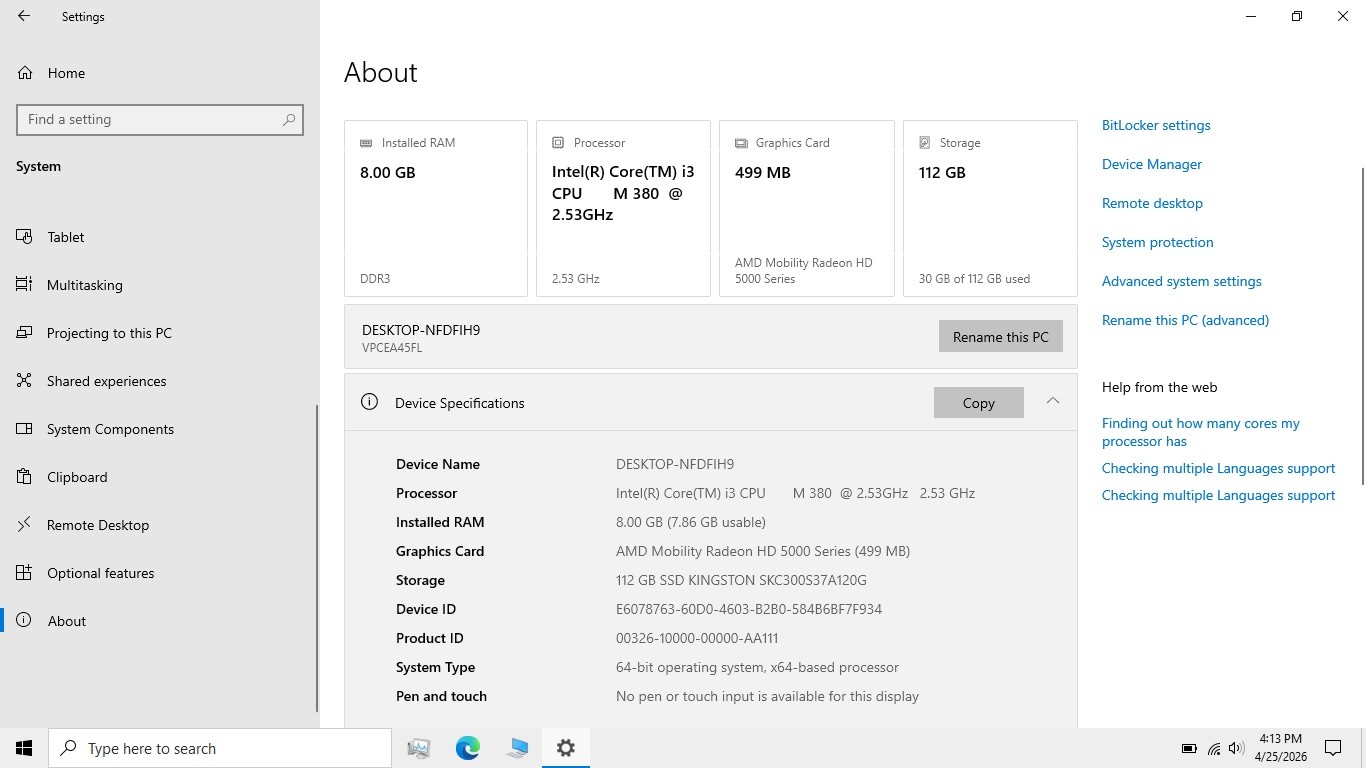 Sony Vaio VPCEA45FL i3-M380 8GB RAM 120GB SSD Radeon HD 5000