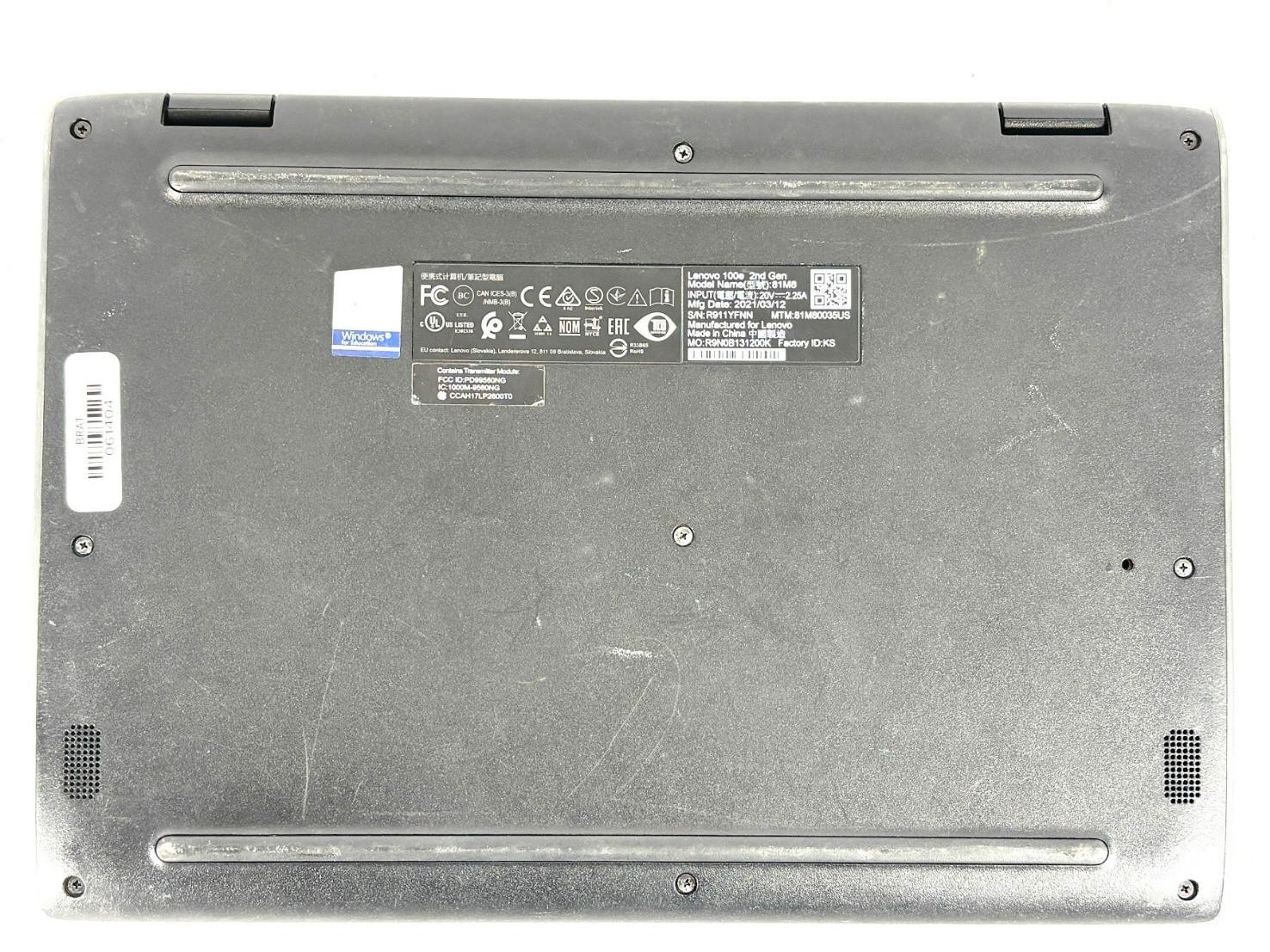 Lenovo 100e 2nd Gen – 11.6″ HD, 1.1GHz Celeron, 4GB RAM, 60GB eMMC