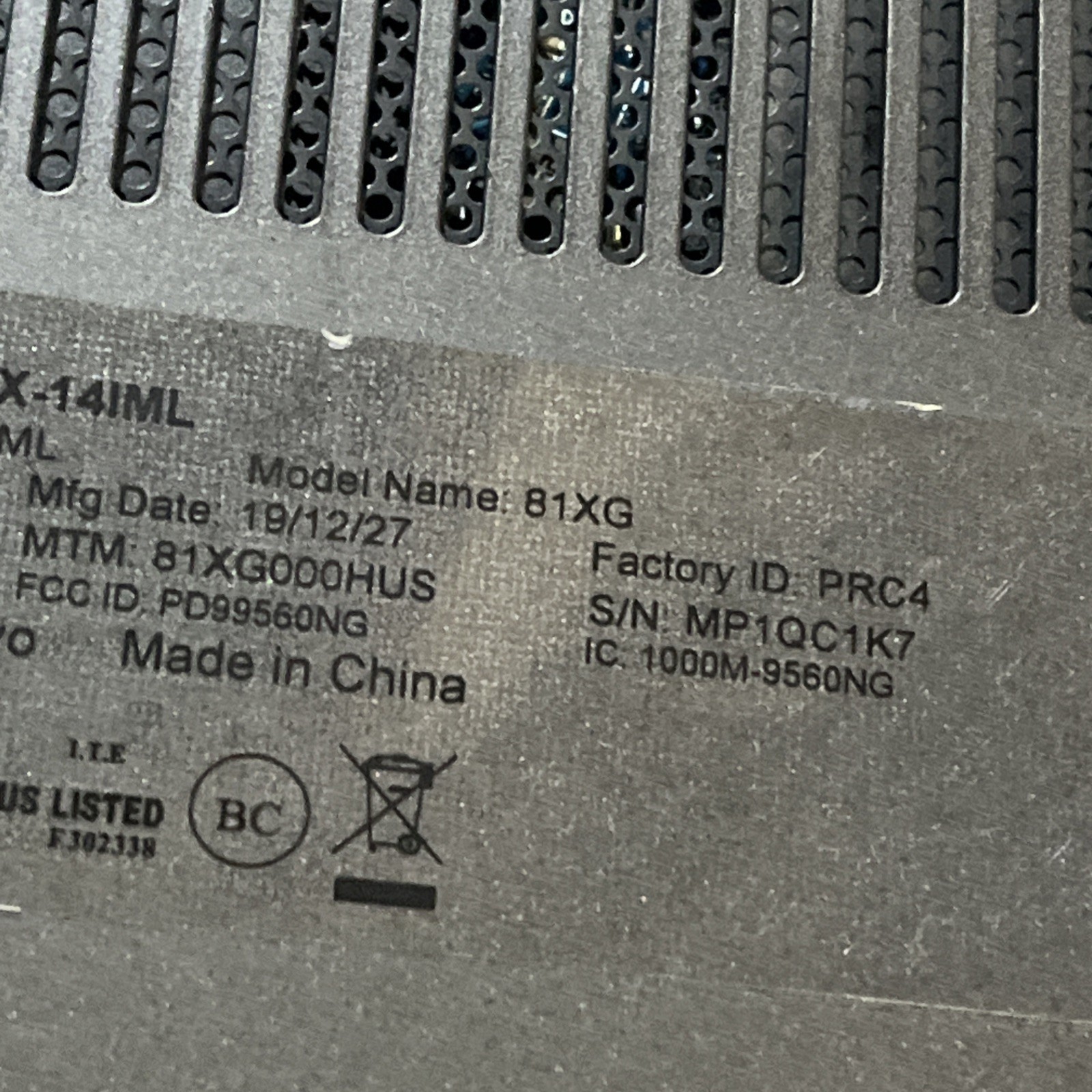 LENOVO IDEAPAD FLEX-IML 8GB RAM NO HD