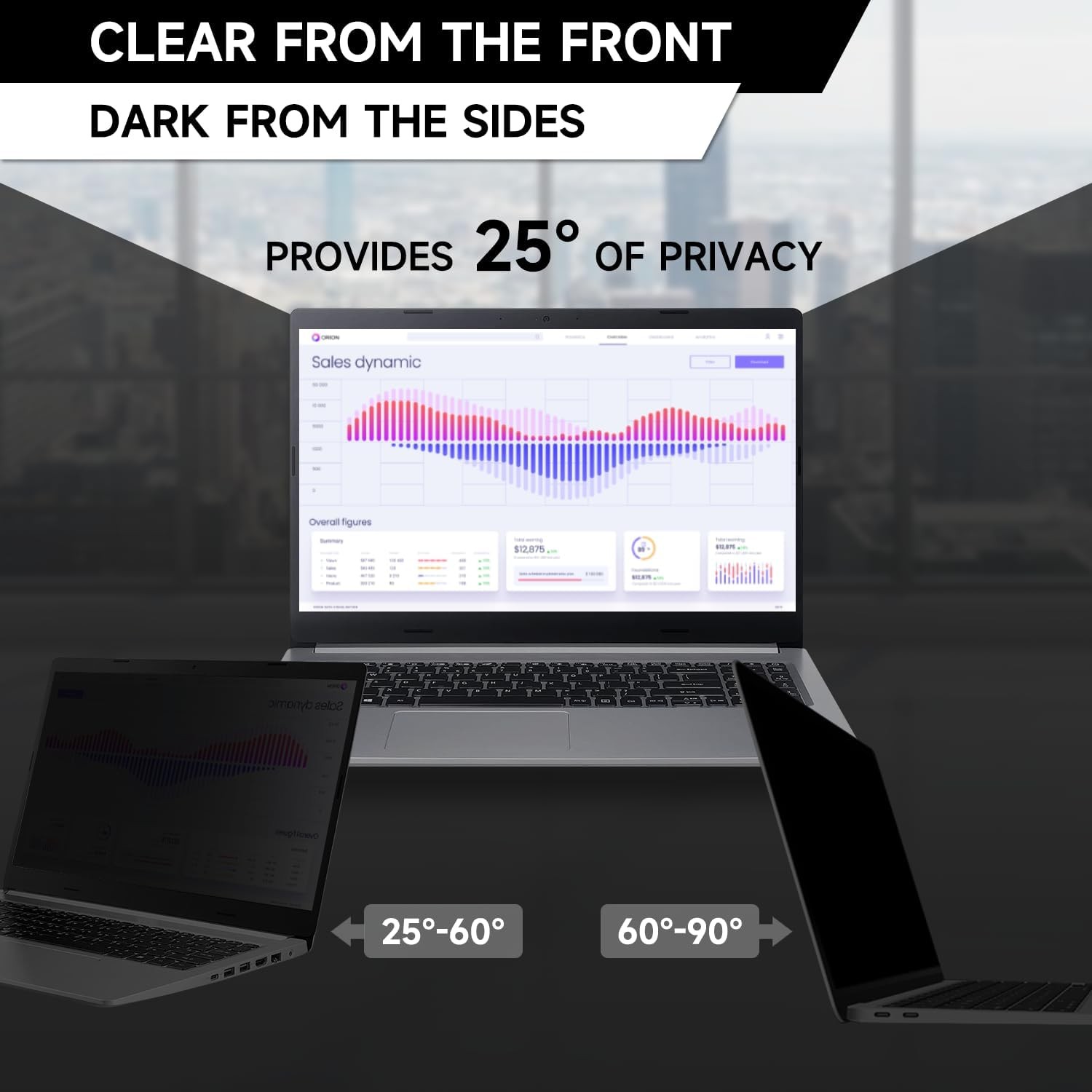 14 Inch 16:9 Laptop Privacy Screen Filter, Anti Blue Light Glare & Anti Scratch