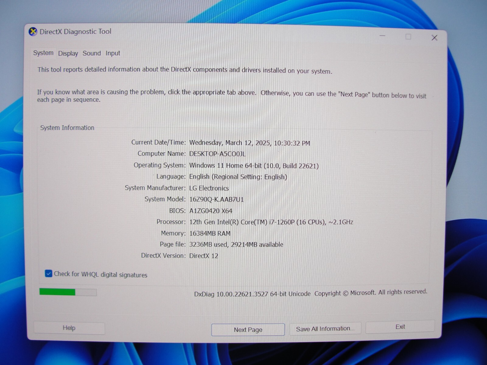 LG Gram 16Z90Q 16”WQXGA Intel Core i7-1260P 2.1GHz 16GB SSD Reset 256GB Charger