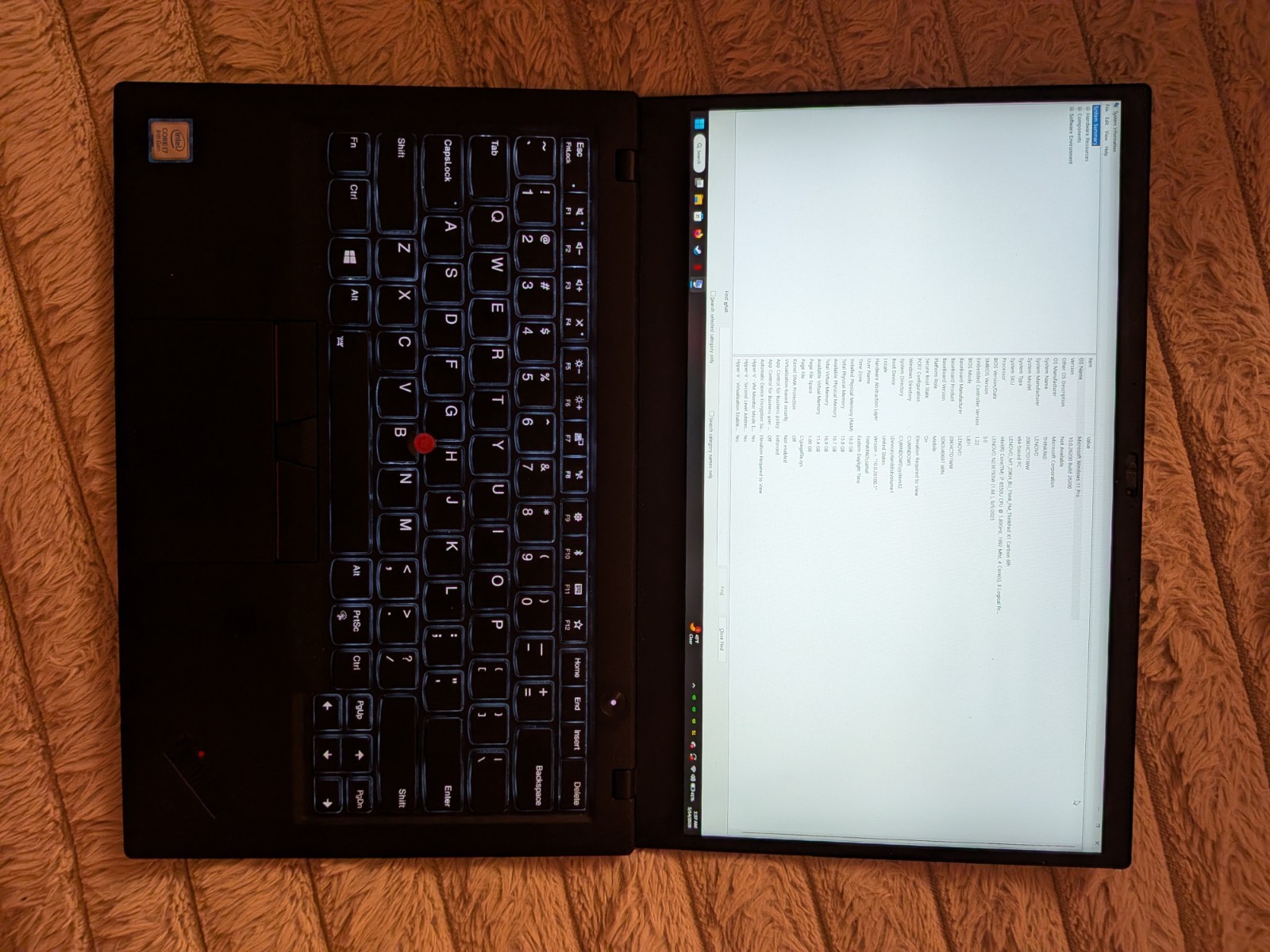 Lenovo ThinkPad X1 Carbon 6th Gen (Intel i7-8550U, 16GB RAM, Windows 11 Pro)