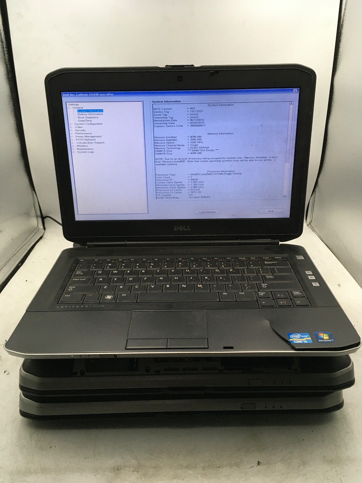 DELL LATITUDE E5430 – BOOTS TO BIOS – LOT OF 3 – INTEL I5/I3 – 4GB RAM – READ-BB