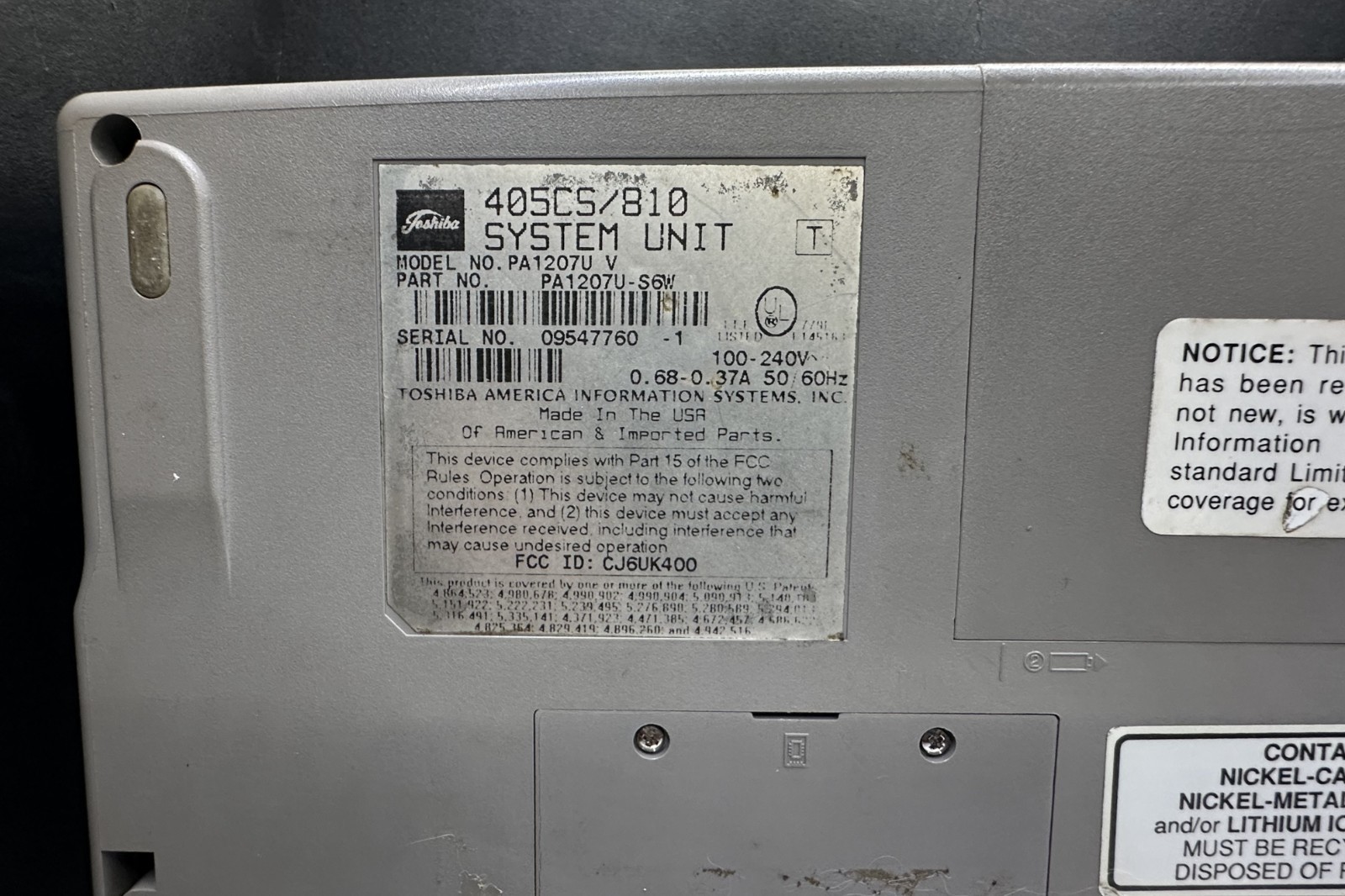 VINTAGE TOSHIBA SATELLITE PRO 405CS LAPTOP STRICTLY AS IS FOR PARTS/REPAIR!