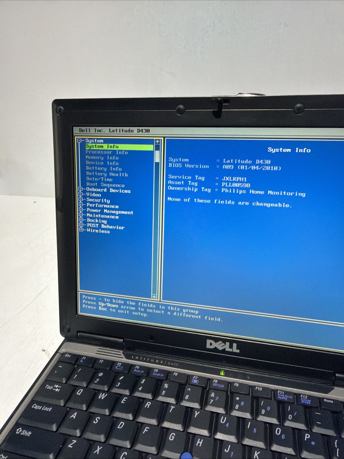 Dell Latitude D430 12″ Laptop Core 2 Duo 2gb Ram No Drives Boots Bios NO P/S