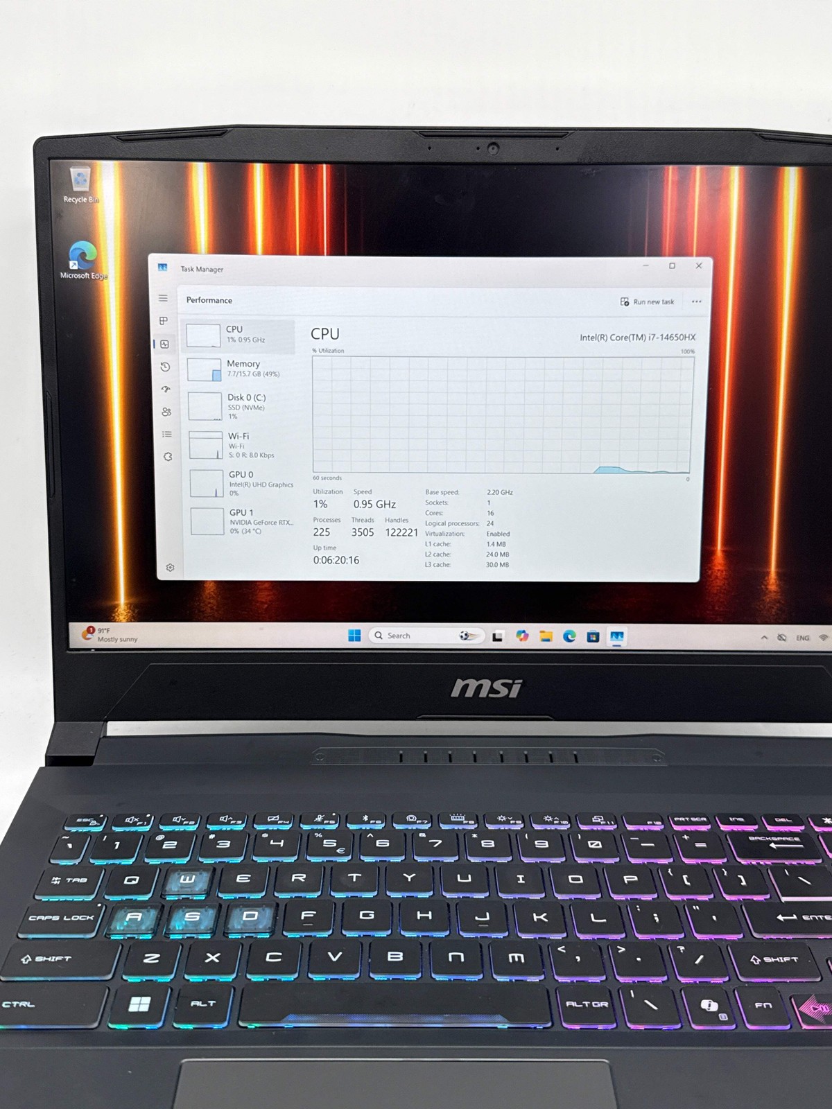 MSI Katana 15 HX B14WEK i7-14650HX 16GB RAM 512GB SSD RTX 5050 – Used