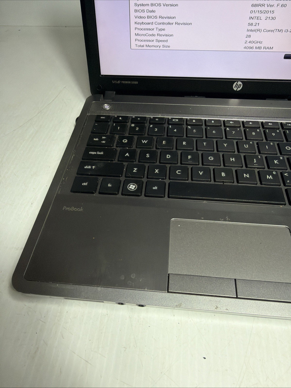 Hp Probook 4440S 14″ Laptop i3-2370m 4gb Ram No Drives Bios Password