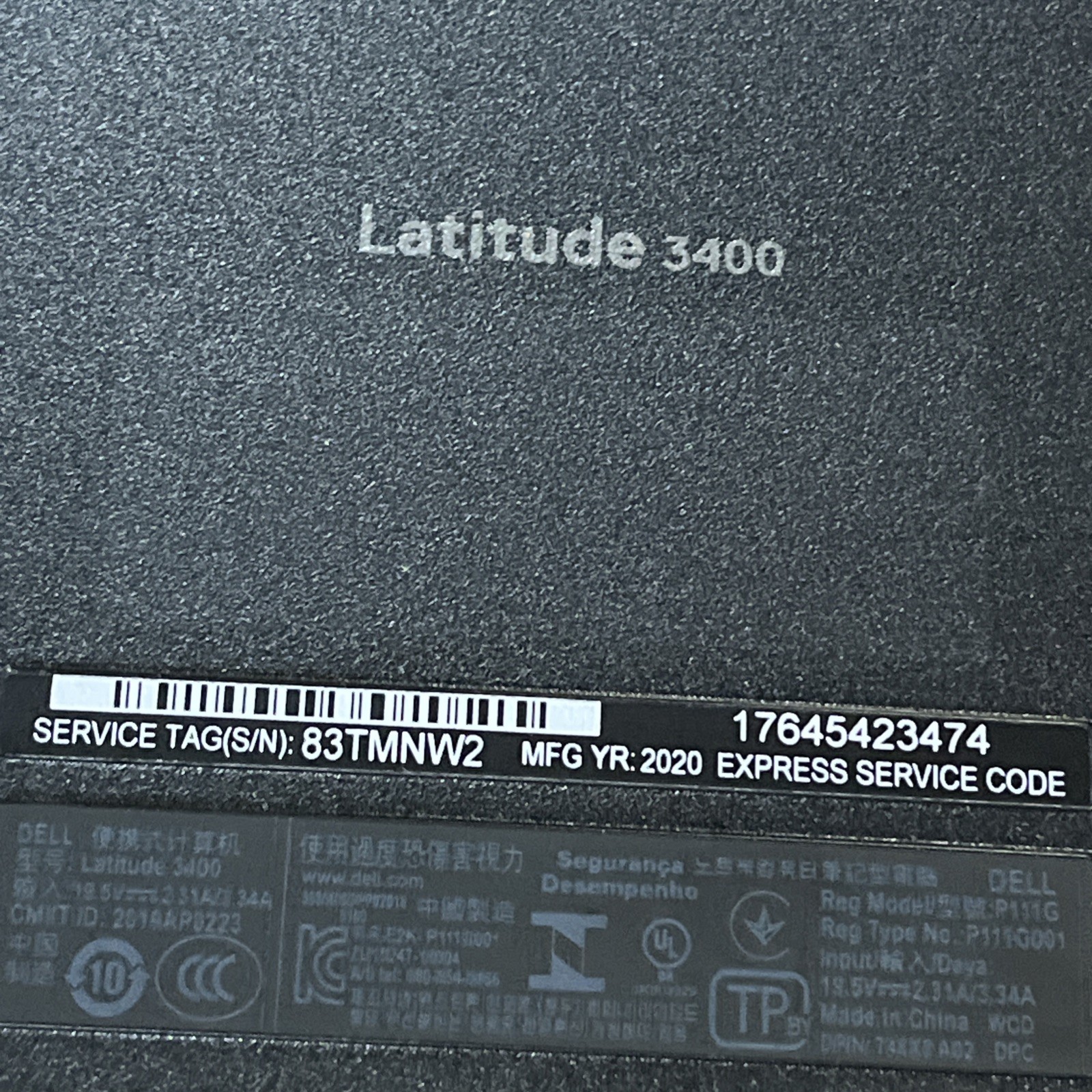 DELL LATITUDE 3400 INTEL CORE I5-8265U 8GB RAM NO HD