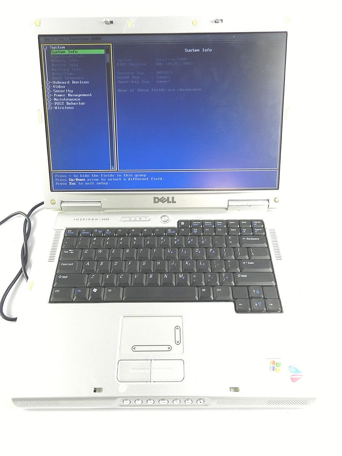 DELL PP12L Inspiron 6000 Laptop 1.60 GHz 512 MB RAM NO Hard Drive Silver B152
