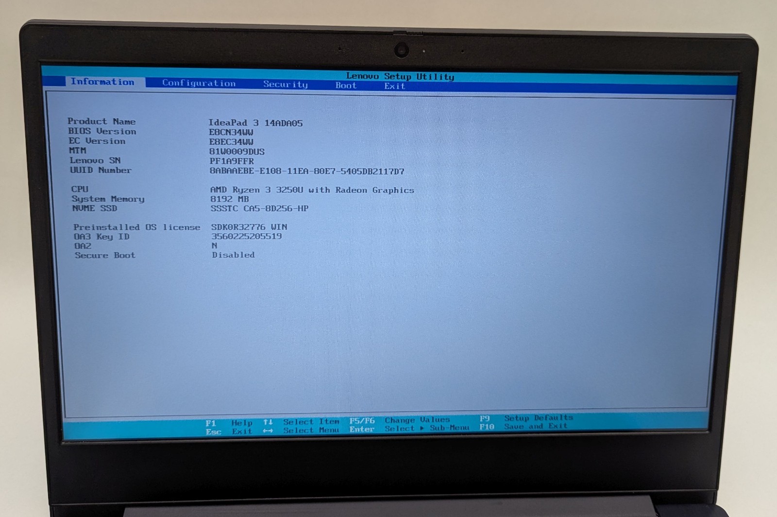Lenovo IdeaPad 3 14ADA05 14″ Laptop Ryzen 3 3250U 8GB RAM 256GB NVMe Windows 11