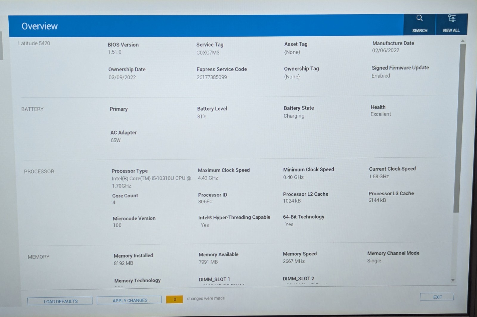 Dell Latitude 5420 14″ Laptop i5-10310U 1.70GHz 8GB RAM 256GB NVMe Windows 11