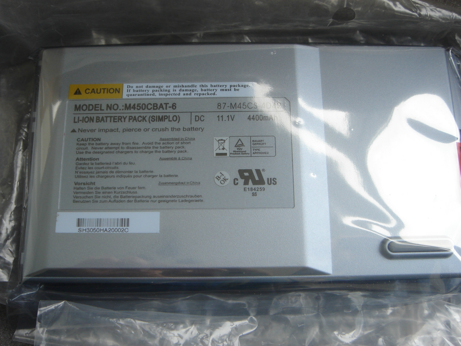 Original Battery CLEVO M450CBAT-6 Simplo 87-M45CS-4D42 11.1V 4400mAh