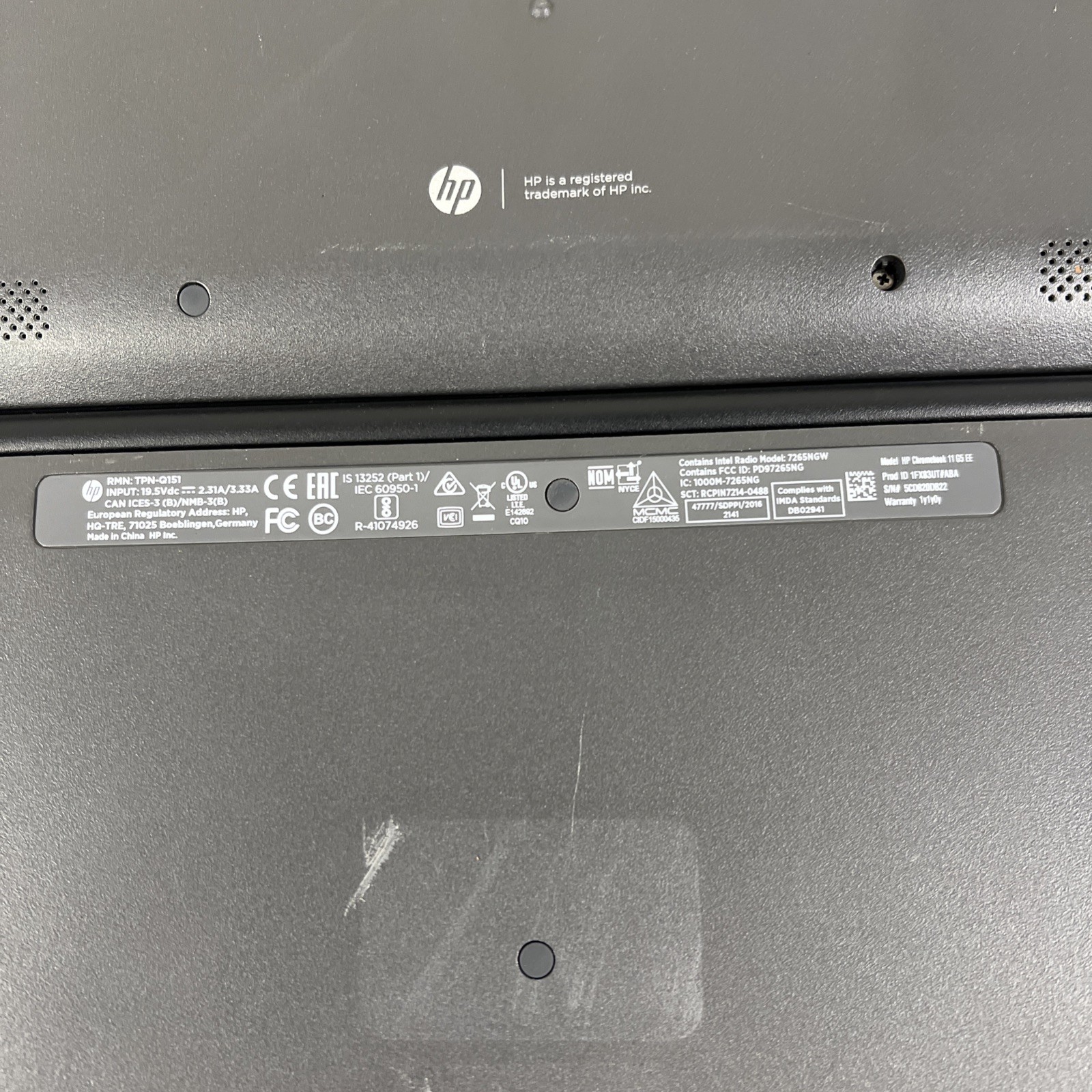 Lot Of 6 HP Chromebook 11 G5 EE | Celeron N3060 1.6GHz CPU | 4G Ram | 16G eMMC