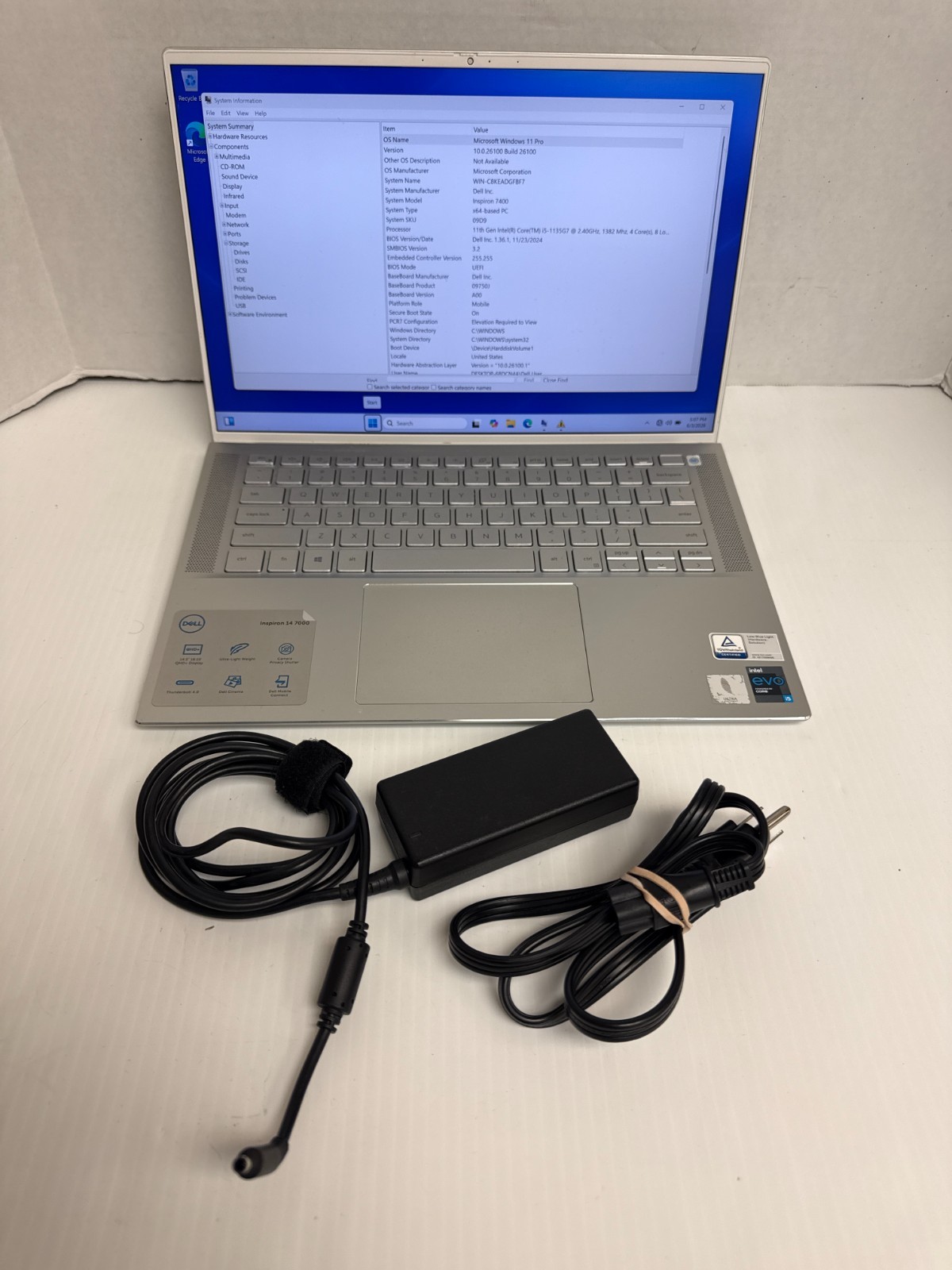 Dell Inspiron 14 7400 Laptop i5-1135G7 8GB 256GB SSD 14.5″ QHD+ Iris Xe W10