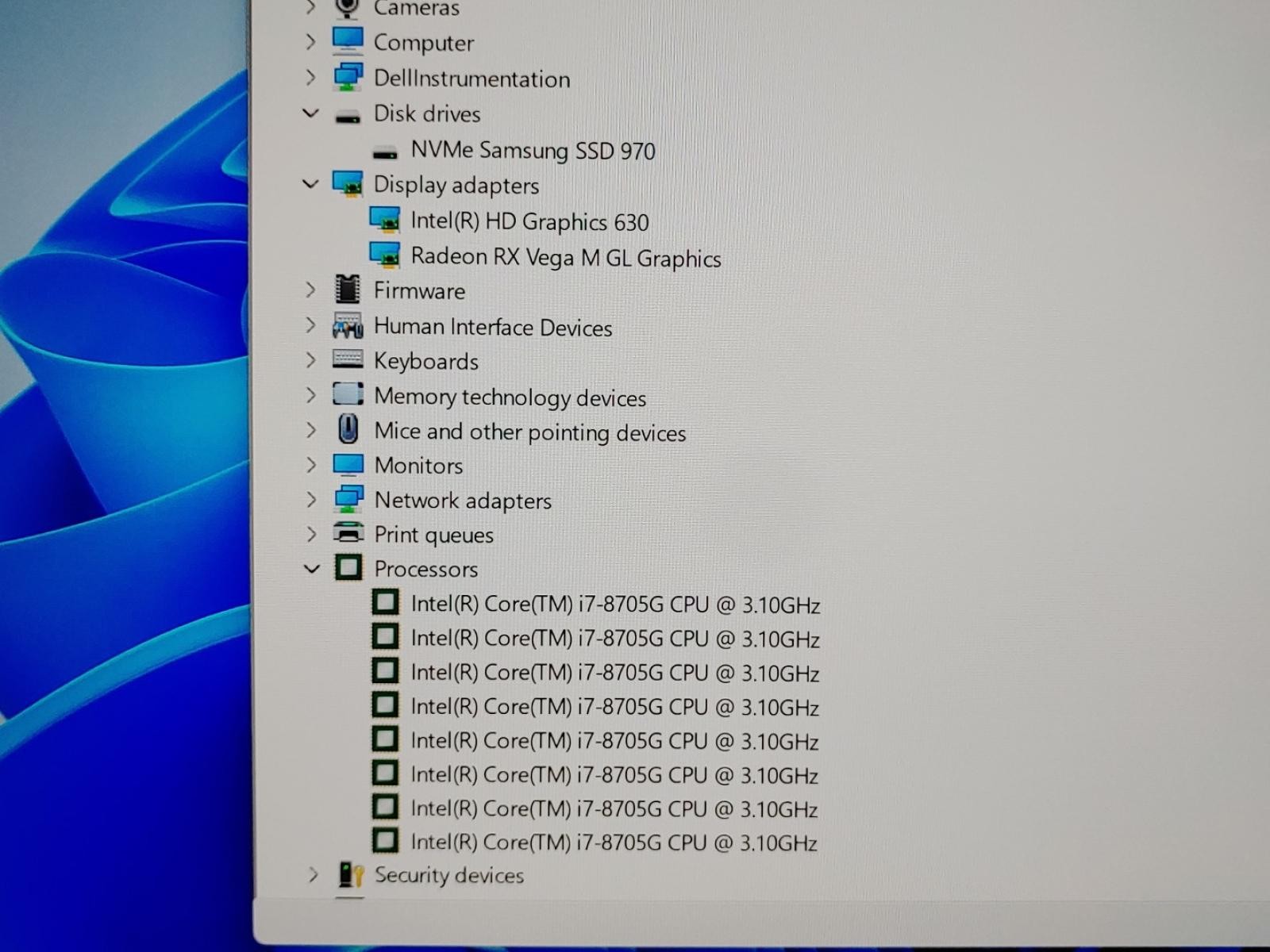 Dell XPS 15 9575 2-in-1 Touch i7-8705G 16GB 512GB Radeon RX Vega Win11 *NO A/C*