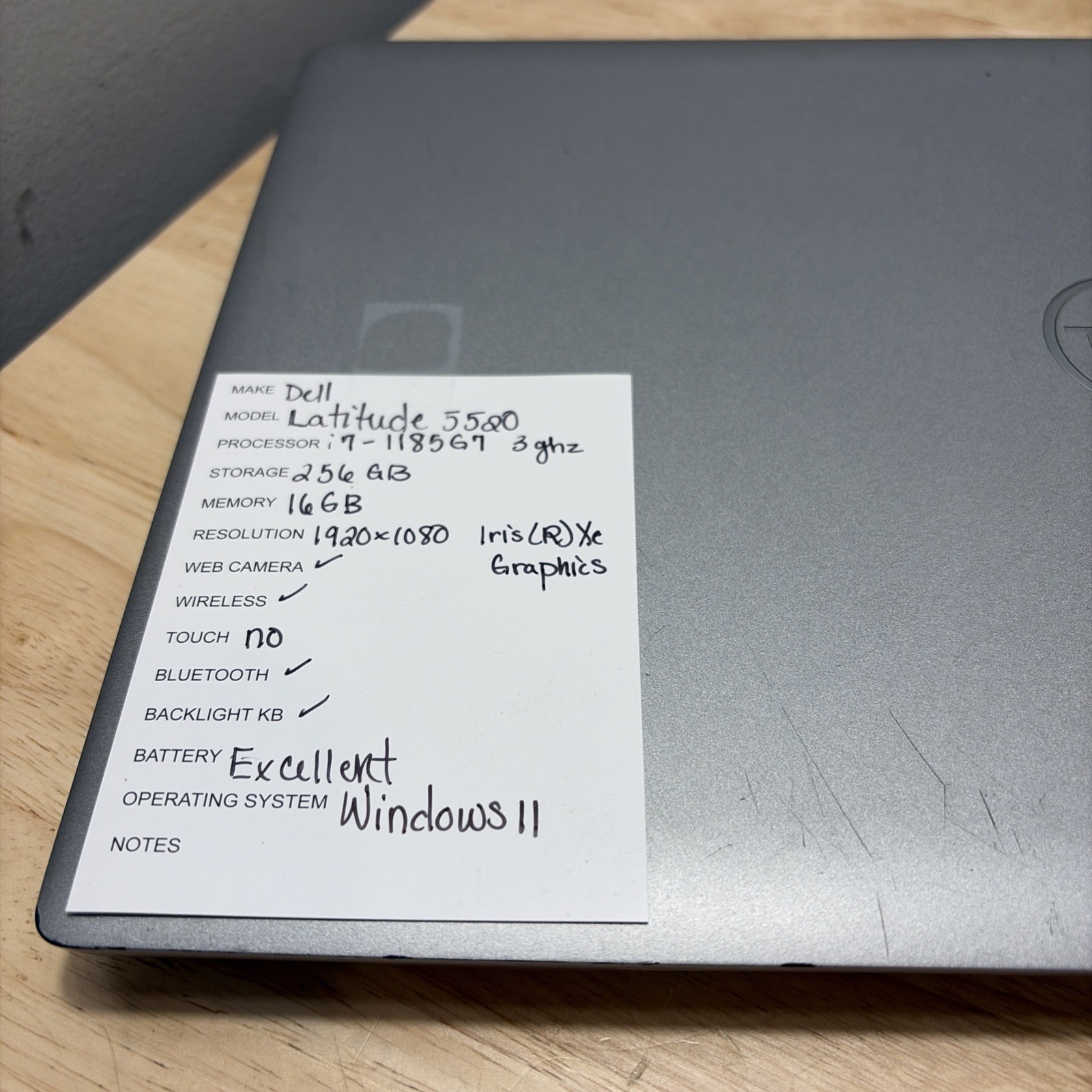 Dell Latitude 5520 Core i5-1135G7 2.40GHz, 16GB, 256GB SSD WebCam, WiFi W11 Cord