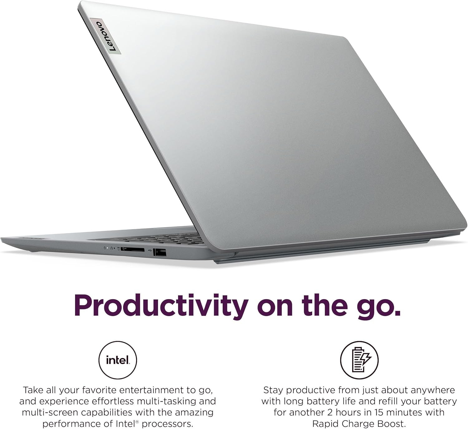 Lenovo Ideapad 1I 15.6″ HD Laptop (8GB RAM, 384GB (256GB SSD+128GB Emmc), 1-Year