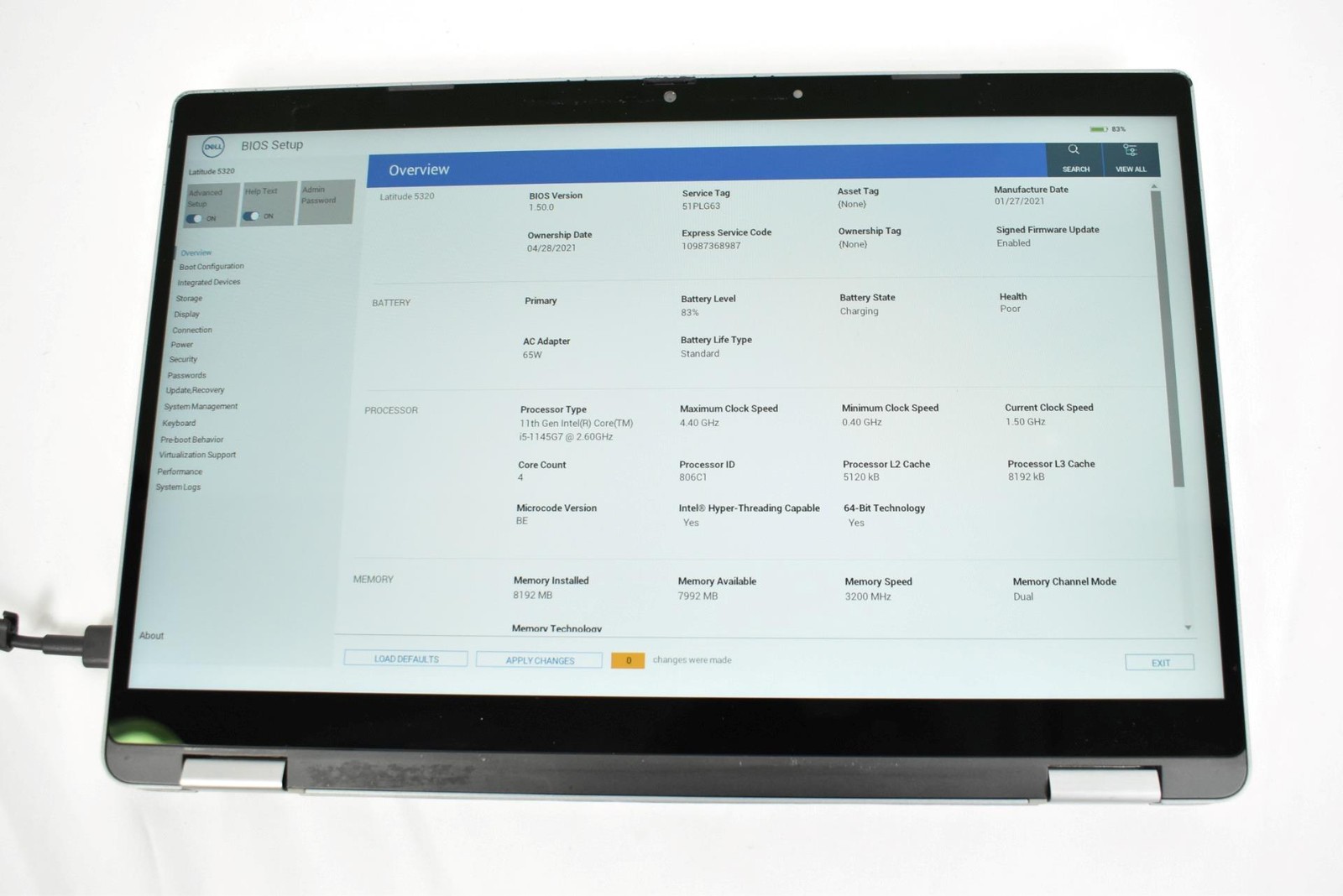 Dell Latitude 5320 2-in-1 i5-1145G7 2.6GHz 8GB 256GB SSD No OS 13.3″ *See Issues