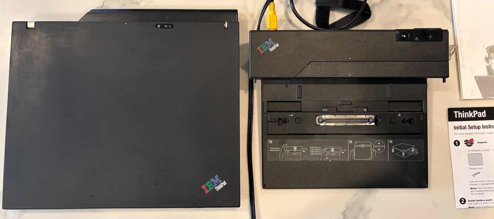 Vintage IBM Thinkpad T41 14” 1.5GB RAM 120GB SSD Win XP + Docking Station