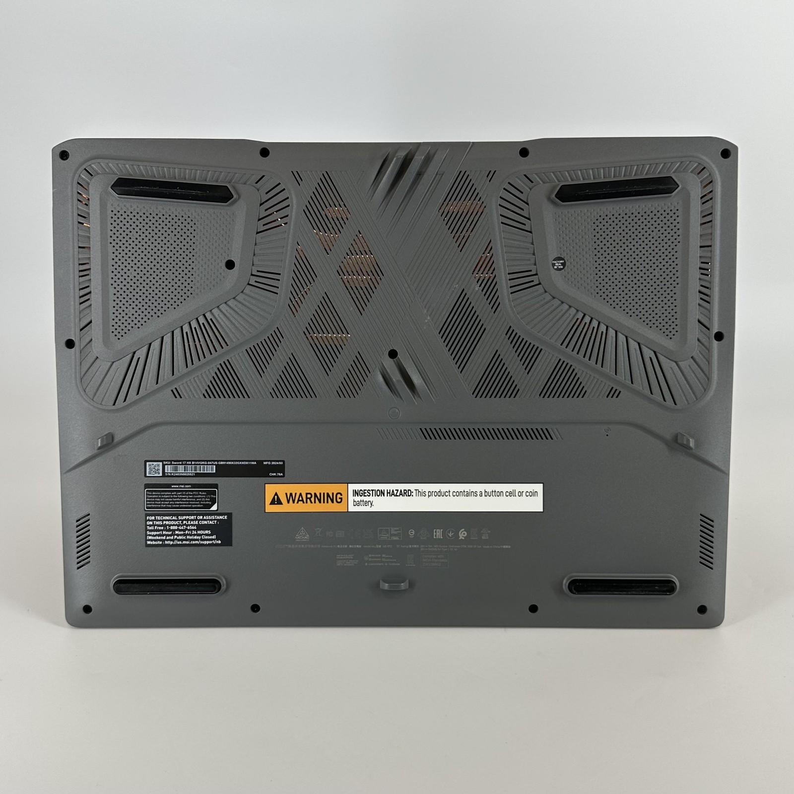 MSI Sword 17 HX Gray FHD+ 2.2 GHz i9-14900HX 32GB 1TB SSD RTX 4070 Excellent