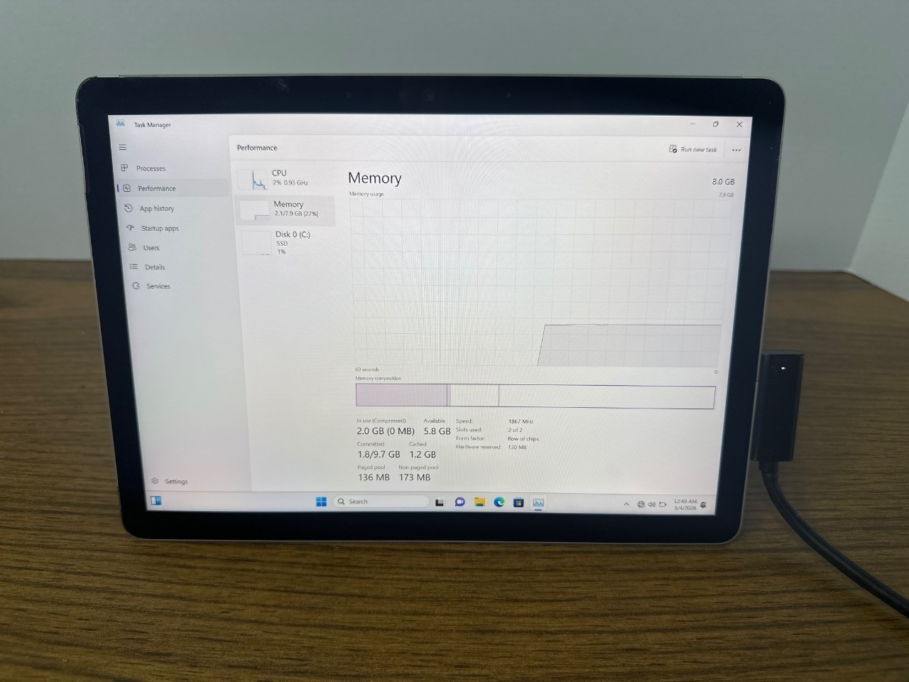 Microsoft Surface Go 2 | 10.5’| Pentium 4425Y | 8GB | 128GB SSD | *BAD BATT*