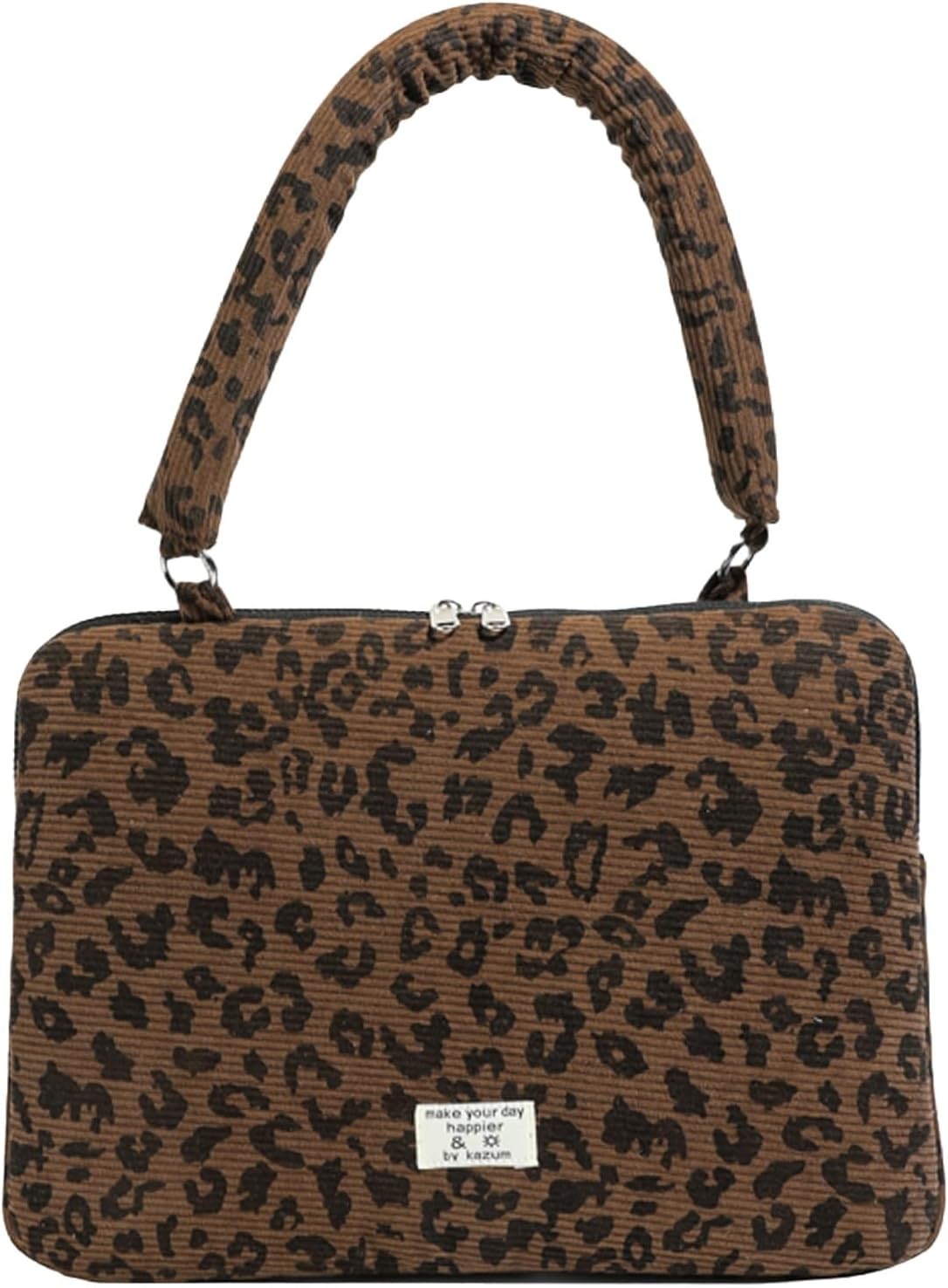 Leopard Puffy Laptop Sleeve 11,13,15 Inch Cheetah Print Quilted Laptop Case