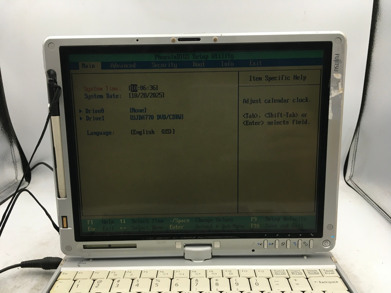 FUJITSU LIFEBOOK T SERIES T4215 -BOOTS TO BIOS- INTEL T5500 – 1GB RAM – READ -BB