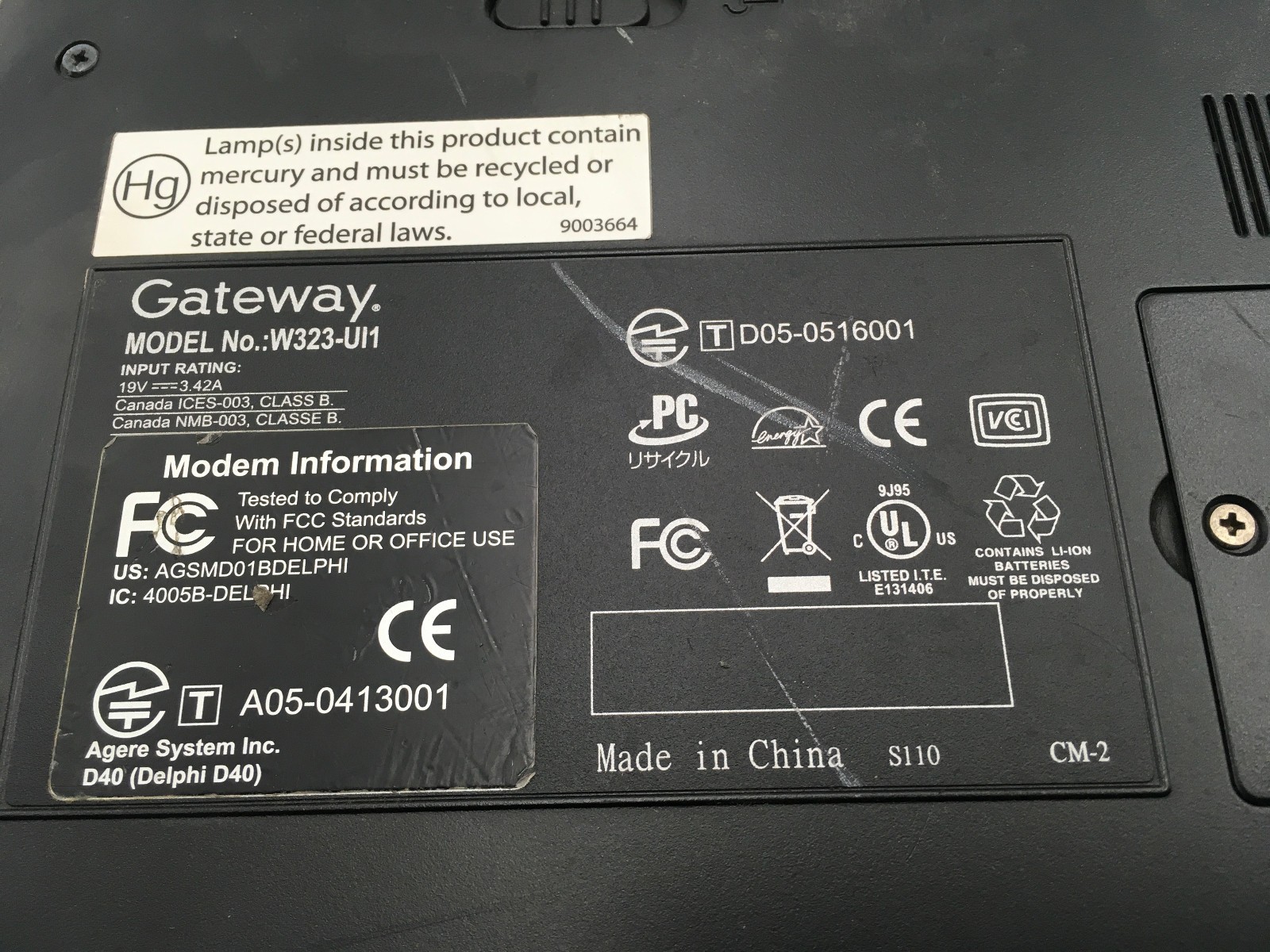 GATEWAY W323 UI1 – BOOTS TO BIOS – INTEL CELERON M – 256MB RAM – READ DESC – BB!