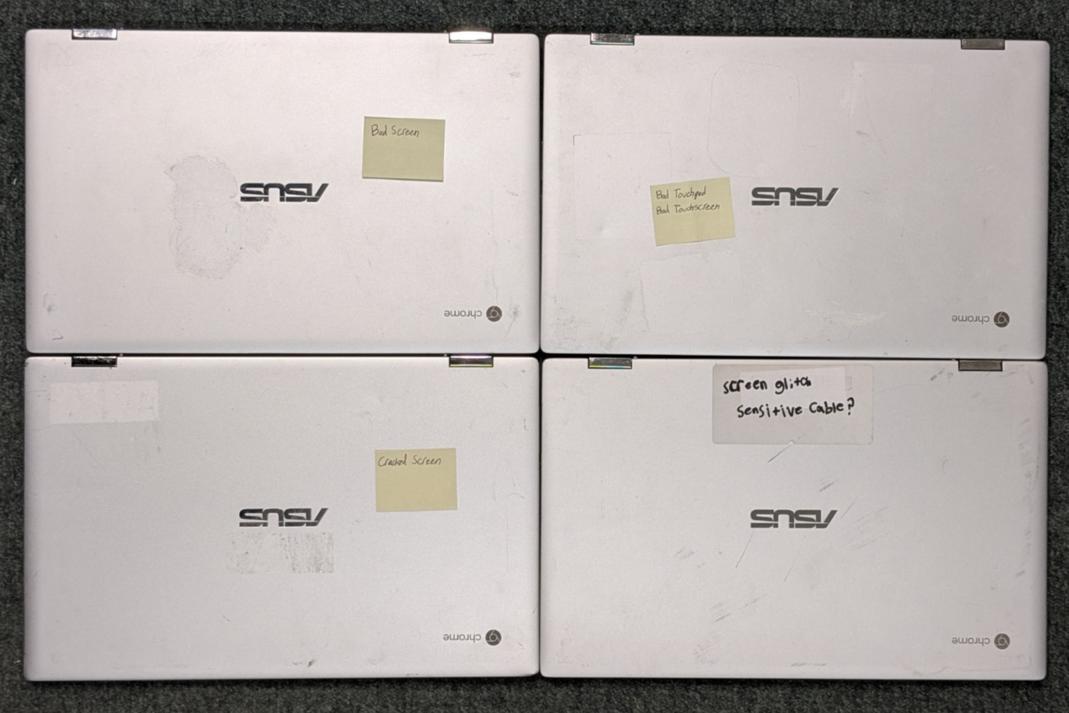 Lot of 12 Asus Chromebook C434T & C433T Intel M3-8100y 4/8GB RAM 64GB SOLD AS-IS