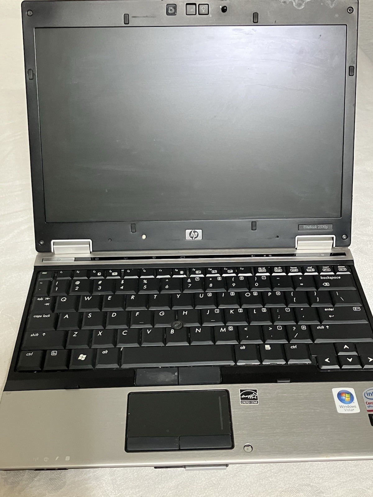HP EliteBook 2530p Laptop Intel Core 2 Duo For Parts No Memory No Hard Drive