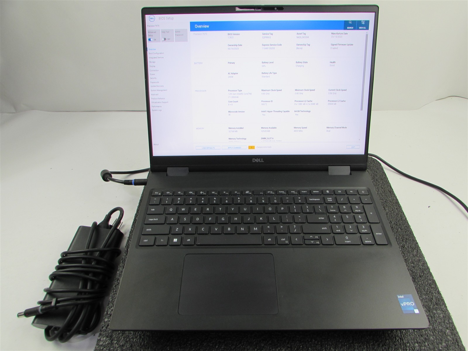 DELL PRECISION 7670 FHD I7-12850HX 16 CORES 1TB 32GB RAM RTX A2000 WIN 11 PRO