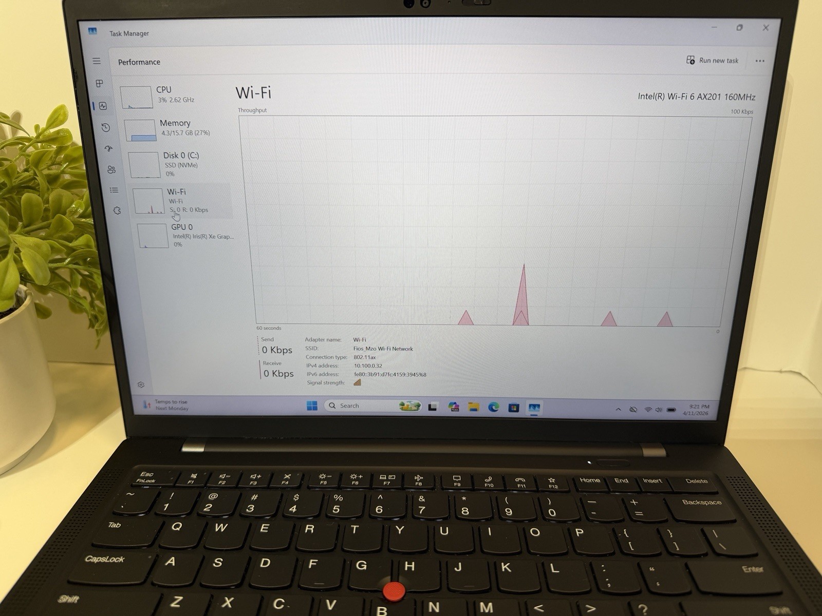 Lenovo ThinkPad X1 Carbon Gen 9: i7-1185G7 3.00GHz 16GB SSD 512GB Grade A