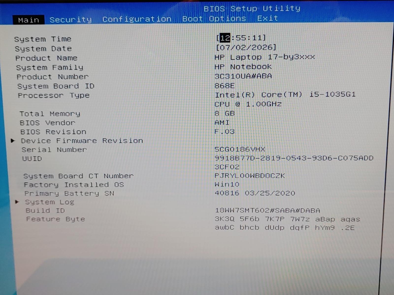 HP Laptop 17-by3613dx 17.3″ Intel i5-1035G1 8GB RAM 256GB SSD **NO OS/NO AC**