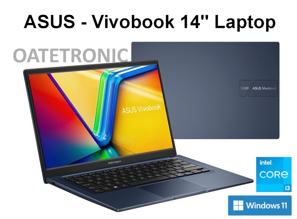 ASUS Vivobook 14″ Laptop-Intel Core i3-1215U-Wins 11-8GB RAM-128GB SSD-Blue-NEW