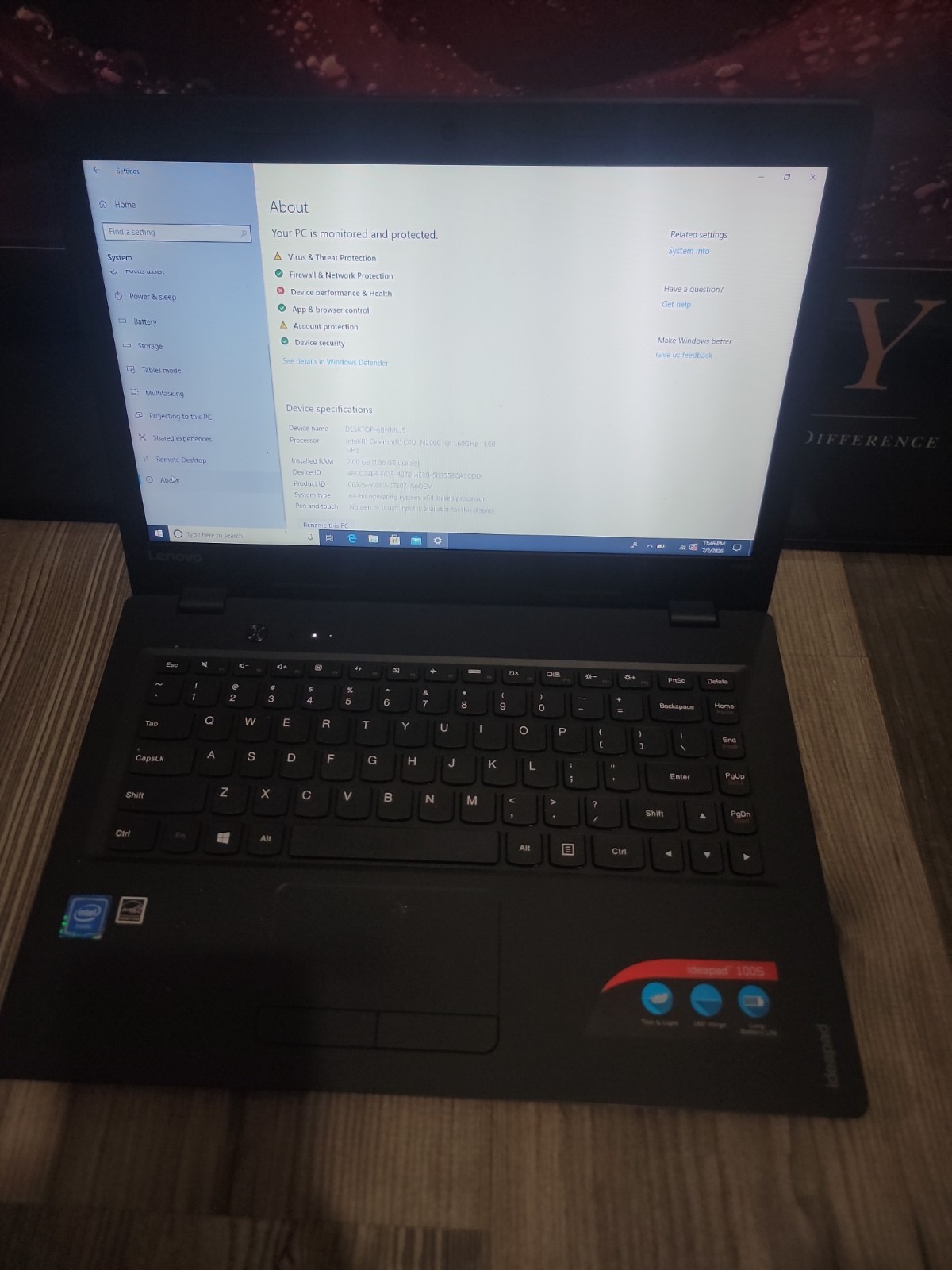 Lenovo Ideapad 100S-14 – 14″ HD – Intel Celeron N3060 – 2GB Memory – Blue READ