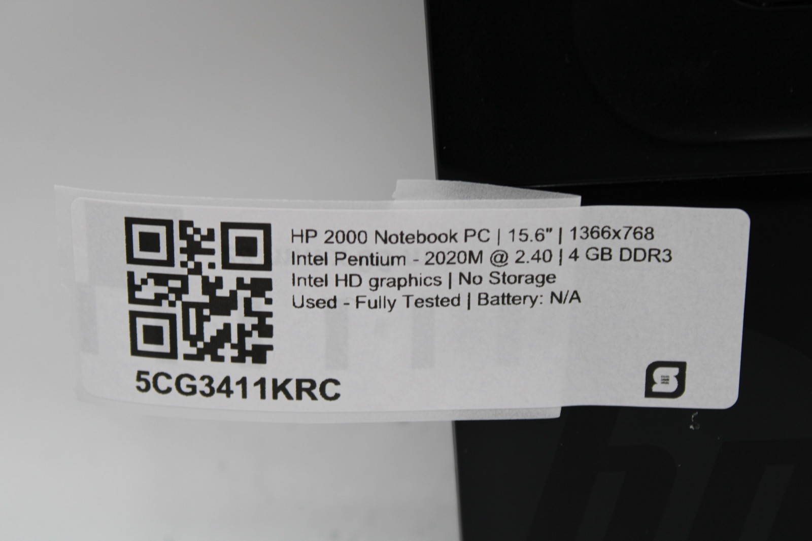 HP 2000-2d24DX _ Pentium 2030M @ 2.5 _ 4GB RAM _ No SSD / OS *READ