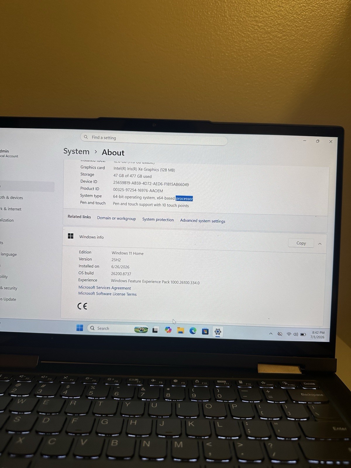 Lenovo Yoga 7 14ITL5 i5-1135G7 12GB RAM 512GB SSD 14” Touch – Hinge Issue