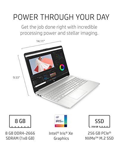 HP 15-inch Laptop, 11th Generation Intel Core i5-1135G7, Intel Iris Xe Graphics,